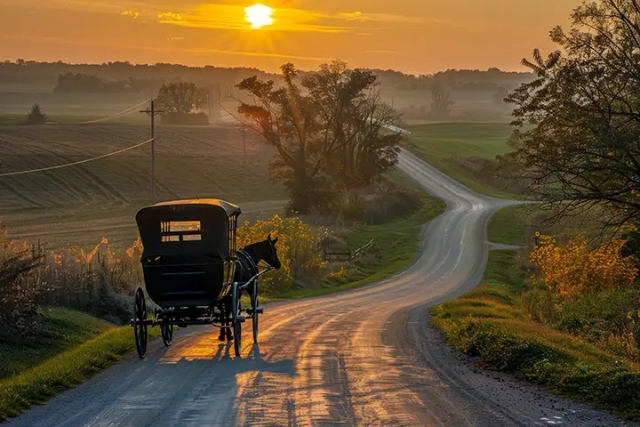 Amish horse and buggy in Lancaster, PA Amish horse and buggy in Lancaster, PA